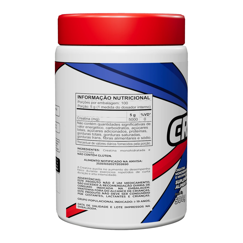 Tabela nutricional da Creatina Pura