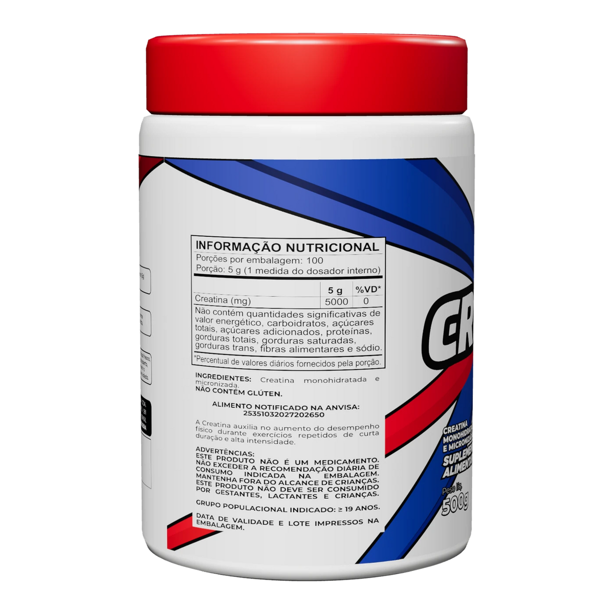 Tabela nutricional da Creatina Pura