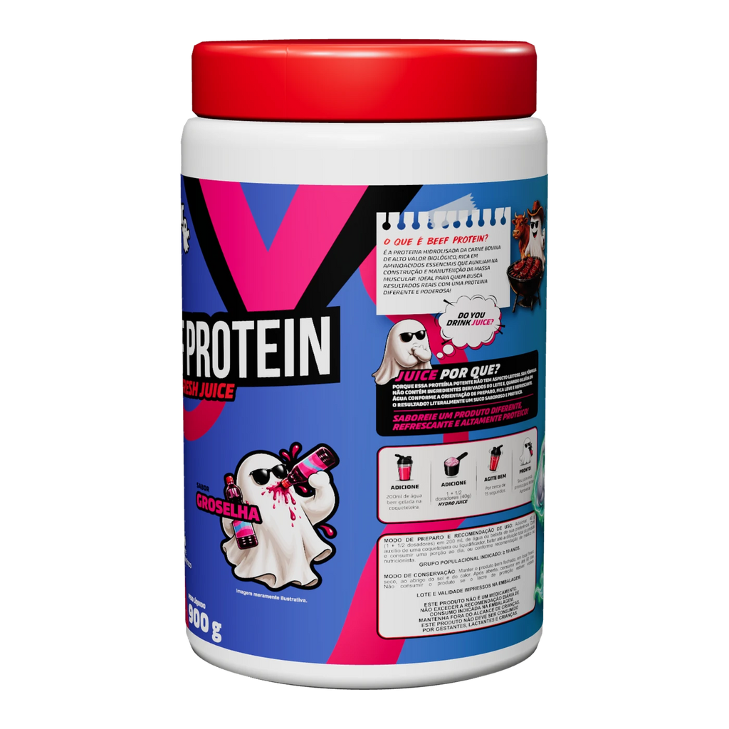 Pote Beef Protein Groselha em 3/4