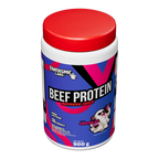 Pote Beef Protein Groselha visto de cima