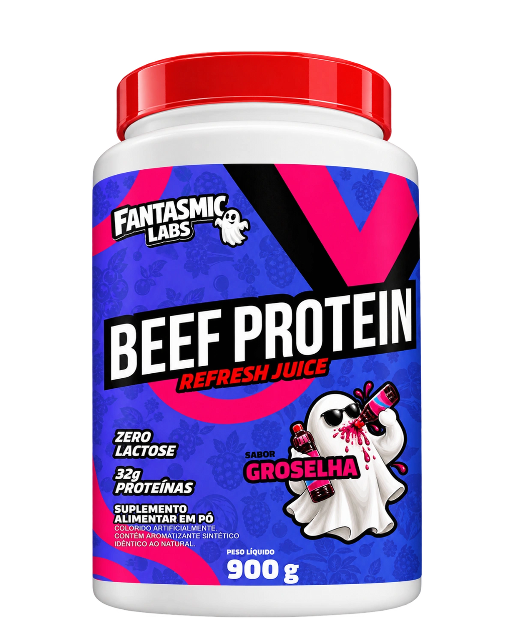 Beef Protein Refresh Juice Groselha, pote 900 g