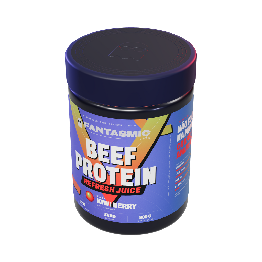 Pote Beef Protein Refresh Juice Kiwi Berry — visto de cima