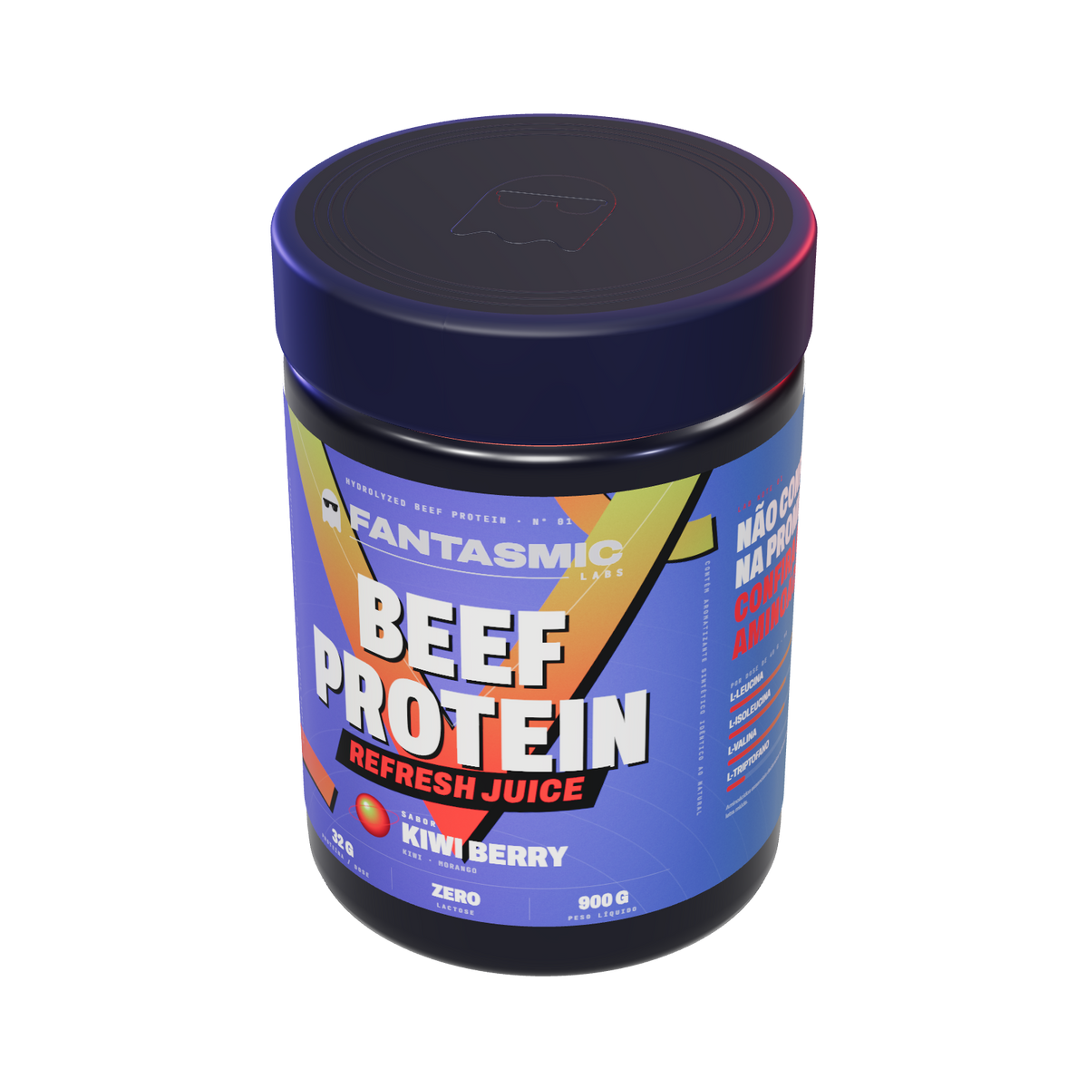 Pote Beef Protein Refresh Juice Kiwi Berry — visto de cima