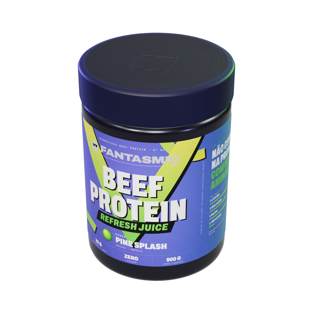 Pote Beef Protein Refresh Juice Pine Splash — visto de cima