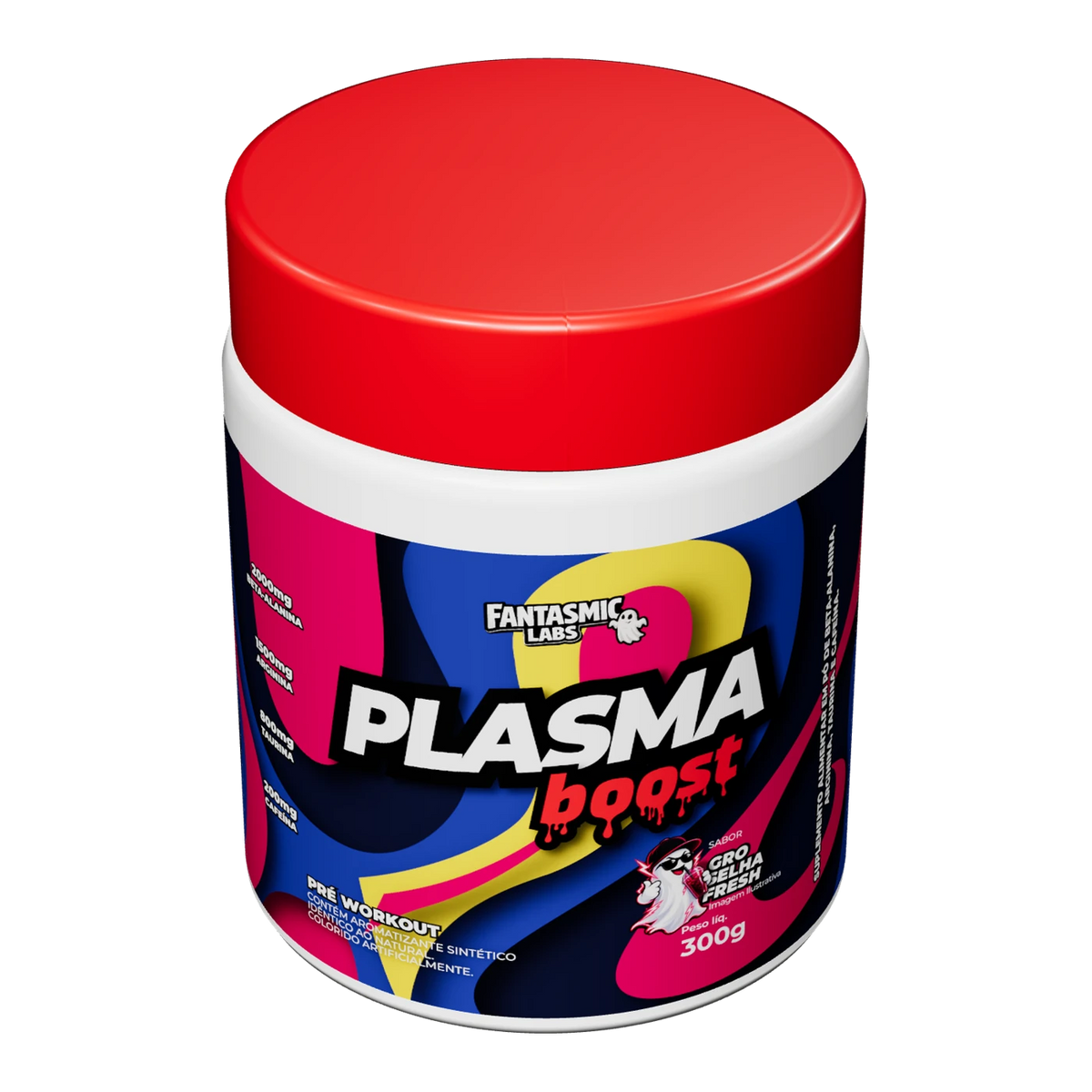 Pote Plasma Boost Groselha Fresh visto de cima